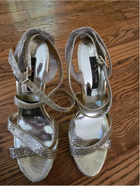 Women's Nina Gold Glitter Stiletto Heels Size 11